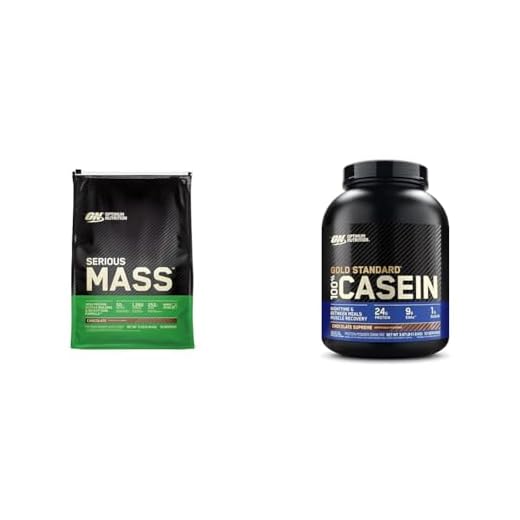 Optimum Nutrition Serious Mass Weight Gainer Protein Powder & Gold Standard 100% Micellar Casein Protein Powder