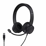 Trust Roha II On-Ear USB PC Headset with ENC Noise Cancelling Microphone, Lightweight Design, 1.8m Cable, 85% Recycled Plastic, Wired USB C Headphones with Mic for Computer Laptop Mac Teams, Black