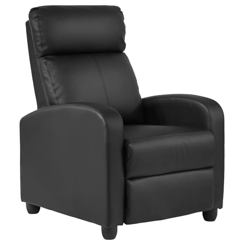 Sillón Plegable PU Cuero Negro