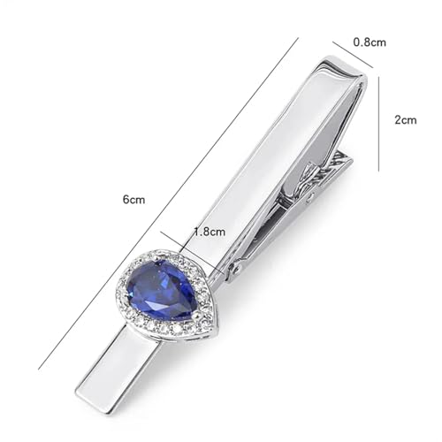 Pinza para corbata formal de hombre con circón, accesorio ideal para trajes de boda y novio 5