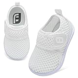 JOINFREE Toddler Water Shoes Unisex-Child Boys Girls Athletic Walking Sneakers Shoes Beach Sandals Swim Shoe Quick Dry for Kids White 2.5-3 Years Toddler
