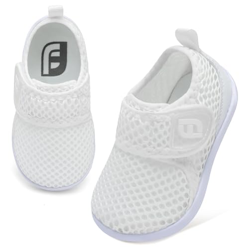 JOINFREE Toddler Water Shoes Unisex-Child Boys Girls Athletic Walking Sneakers Shoes Beach Sandals Swim Shoe Quick Dry for Kids White 2.5-3 Years Toddler