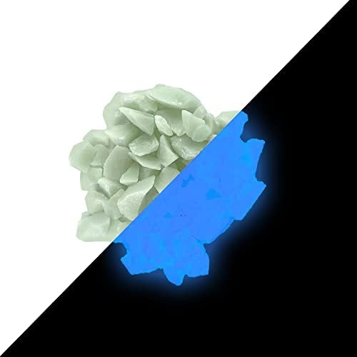 Everyglow Glow Paving Stone, Luminous Rocks for Patio, Pathway, Pond, Garden Decoration Stone Glow Stone Glow Rocks for Aqua Fish Tank vase Glass DIY(3 Glow Colors Available,1lbs) (skylbue,10-20mm)