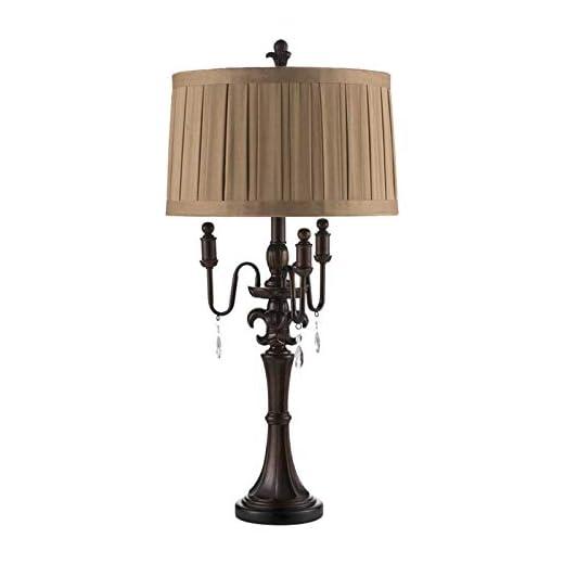 Vardagsrum Sovrumsbordslampa Klassisk Retro bordslampa med fint linnetyg Lampskärm Sovrumssänglampa Amerikansk landharts Kristall läslampa LED bordslampa, lämplig för vardagsrum, säng