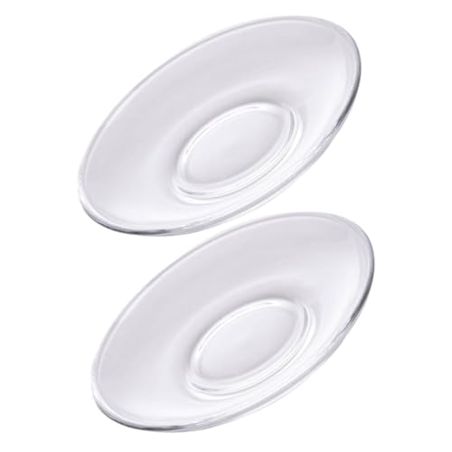 DECORNIJIA Set 2 Piattini in Vetro Trasparente 85X85 CM Sottobicchieri Rotondi per Tazze da Tè Multiuso per Casa Bar e Ristorante Protezione Superficie e Decorazione Riutilizzabile