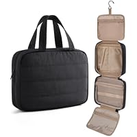 11.02 Inch Light Flight Hanging Travel Toiletry Bag & Makeup Organizer (Black)