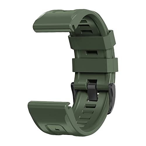 Bracelet silicone Fenix 6X Pro 26 mm vert armée à fixation rapide