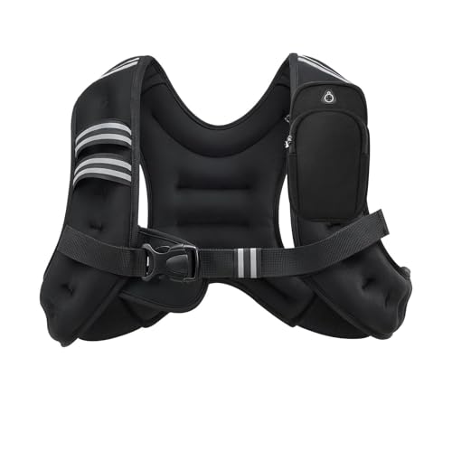 OMLTZX 6lb Weighted Vest Adjustable Weight with Reflective Stripe Rucking Vest for Women Man Kid for Walking Running Strength Training