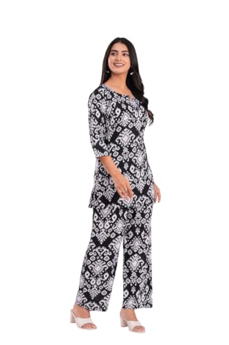 Image of YAZIA Women Cotton Lounge Wear Set - Printed Top & Pyjama Co-Ord Set | Soft Breathable Fabric | Daily, Nightwear & Home Wear | Small to 3XL