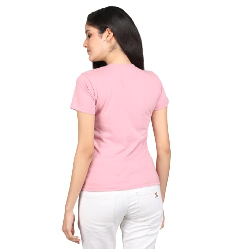 Image of Women's Slim Fit Graphic Printed T-Shirt | Soft 100% Cotton Fabric | Round Neck Half Sleeve Casual Top, Travel & College Pack of 2 Set