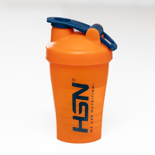 HSN Shaker We Are Nutrition! Libre de BPA | 400ml | Naranja y Azul Marino | Vaso Mezclador con Bola Mezcladora | Cierre Hermético y Tapón Anti-Fugas | Sin Olores | Fácil Limpieza