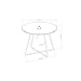 Walker Edison Modern Metal and Wood Round Dining Table, 40 Inch, English Ash