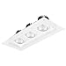 Maxxima 4 inch 3 Head Trimless Slim Square Recessed Anti-Glare LED Gimbal Downlight Canless IC Rated 3000 Lumens 5 Color Temperature Selectable 2700K/3000K/3500K/4000K/5000K Dimmable 90 CRI J-Box Incl