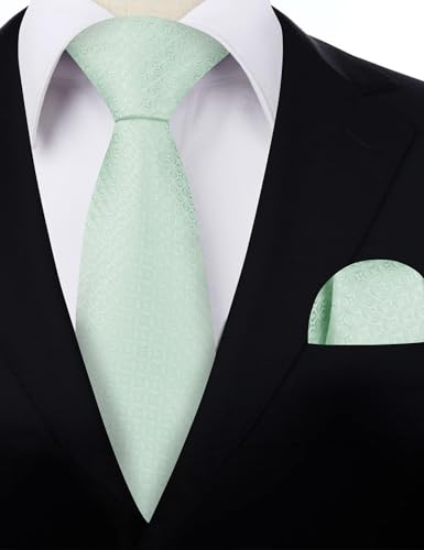 Image of Alizeal Mens Vintage Solid Plaid Tie with Pocket Square 3.15inches Necktie Set