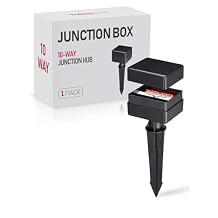 LEONLITE 10-Way Junction Hub for Low Voltage Landscape Light Outdoor, 12-15V AC/DC Path Lighting Junction Box, Fit 9-21 Gauge Wire Landscape Wire Connectors, IP65, Suitable for Garden Yard