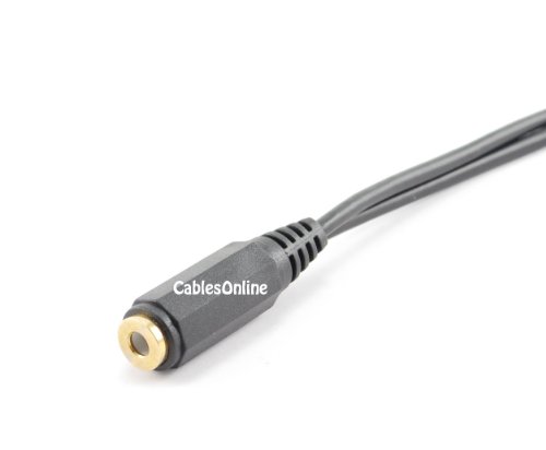 Cable divisor estéreo 3.5 mm hembra doble 9 pulgadas miniatura 2