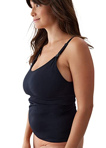 Ingrid & Isabel Basics Postpartum Nursing + Pumping Cami, Comfortable Maternity Tank Top, Ebony, Womens Size M #TOP2
