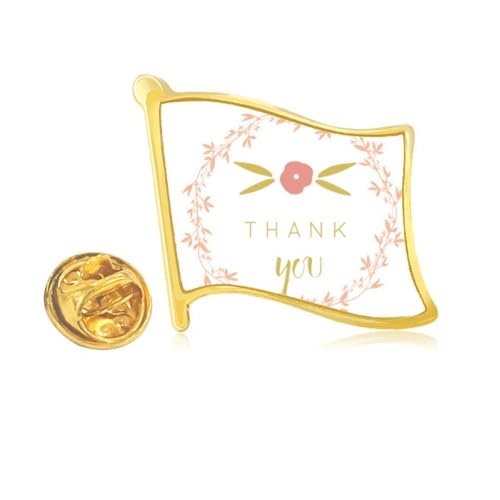 Badge épinglette métal doré Thank s Art aux finitions de haute qualité