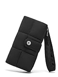 WESTBRONCO Puffer Wristlet Wallets for Women RFID Blocking Soft Slim Bifold Compact 13 Card Holder Wallet for Women with Zipper Coin Pocket & ID Window