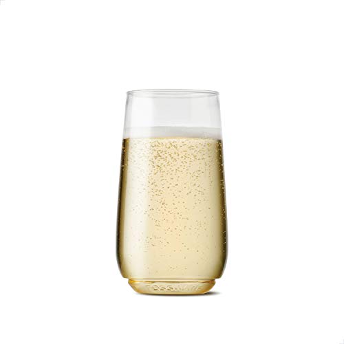 TOSSWARE POP 6oz Flute Jr SET OF 12 Recyclable Unbreakable Crystal Clear Plastic Champagne Glasses