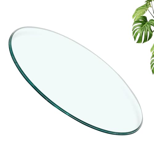 Tablero De Mesa De Vidrio Templado Con Borde Pulido Redondo, 45 Cm (17,7 Pulgadas), 60 Cm (23,6 Pulgadas), For Comedor, Café, Restaurante Y Mesa Auxiliar.(38CM(15IN))