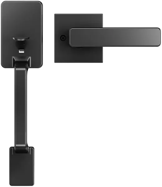 PHILIPS Front Door Handle No Lock, Entry Handleset Exterior with Interior Handed Lever, Modern Front Door Handle,Deadbolt Not Included, Matte Black