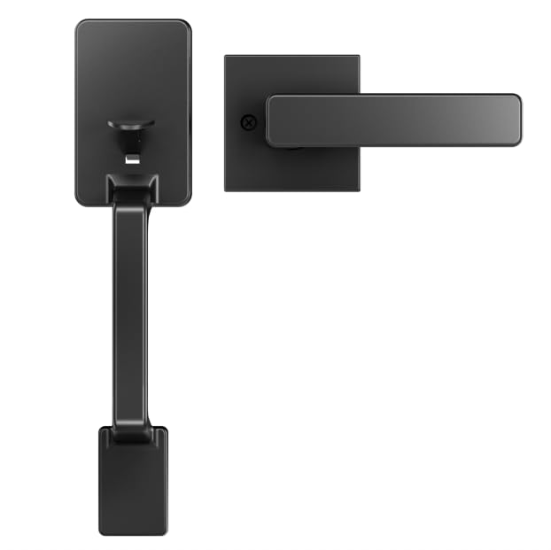 PHILIPS Front Door Handle No Lock, Entry Handleset Exterior with Interior Handed Lever, Modern Front Door Handle,Deadbolt Not Included, Matte Black