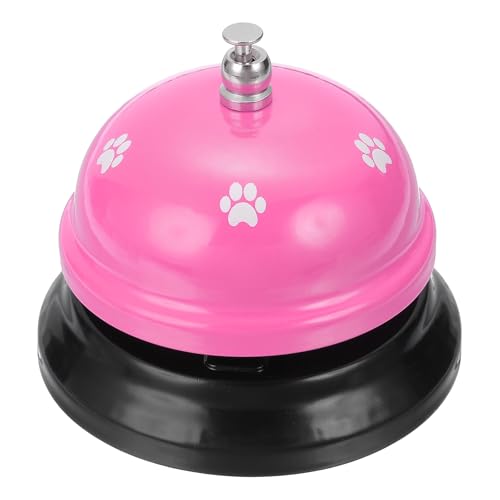 QUARKZMAN Timbre De Servicio De Mesa 2.95 Pulgadas Timbre De Cena Metálico para Áreas De Recepción De Restaurantes Hoteles Y Eventos De Bodas Color Rosa