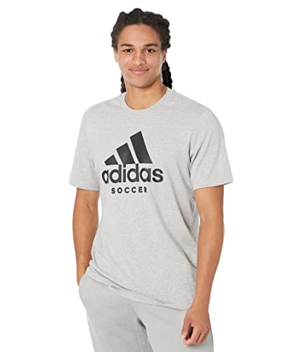 T-shirt de sport Adidas homme XL gris chiné avec logo football