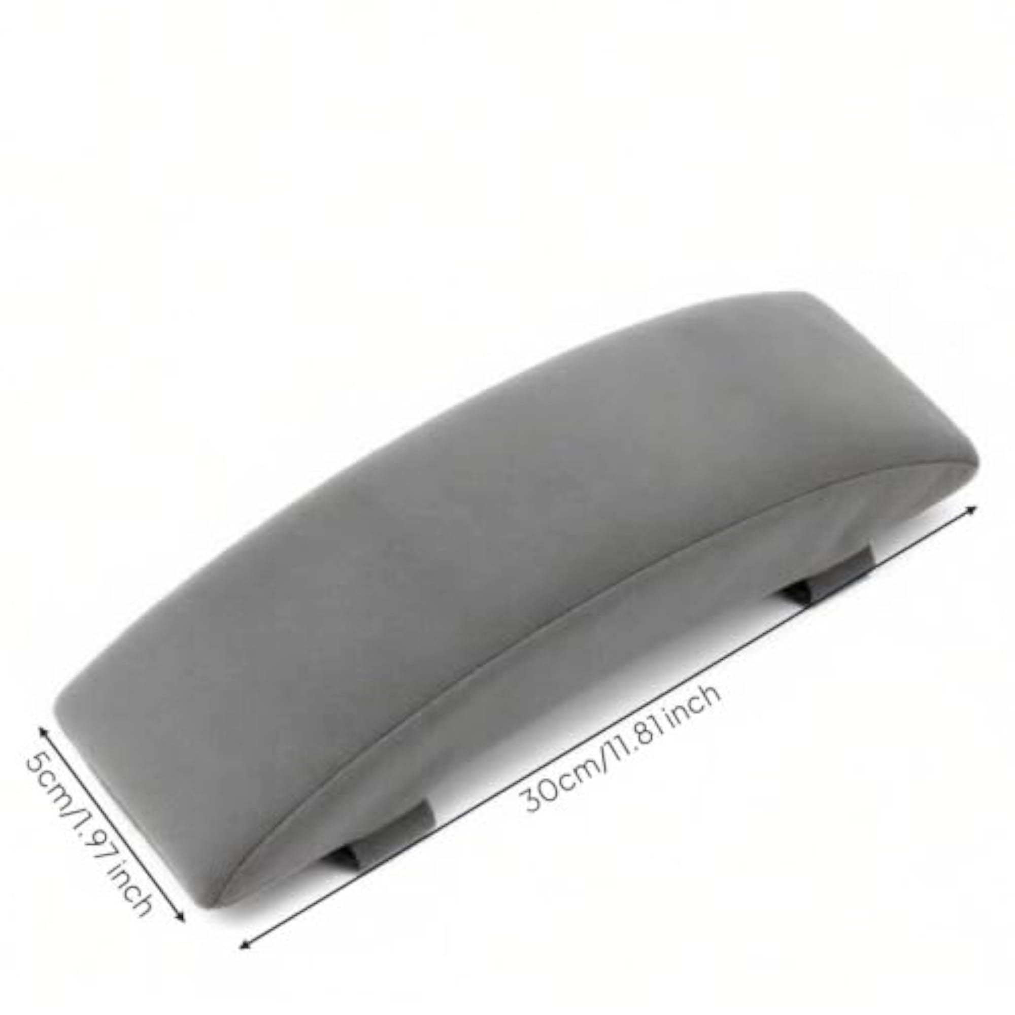 Curved Armrest Cushion with Clips, Gray
