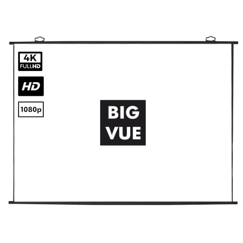 Image of BIG VUE Universal MAP Type Projector Screen, 84 Inch Diagonal - 4:3 Aspect Ratio, Supports UHD-3D-4K, Full HD 1080 Pixels, High Gain Projection Screen for Classroom, Home Theatre & Office - White