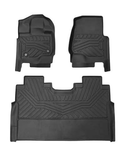 Cartist Floor Mats Compatible for 2015-2025 Ford F-150/ F150 Lightning SuperCrew Cab (Only Fit Rear Seat Without Under Seat Storage) Heavy Duty Floor Liner