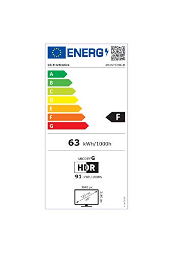 LG 49UN71006LB 123 cm (49 Zoll) UHD Fernseher (4K, Triple Tuner (DVB-T2/T,-C,-S2/S), Active HDR, 50 Hz, Smart TV) [Modelljahr 2020]