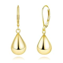 Gold-Waterdrop Leverback Dangle Earring