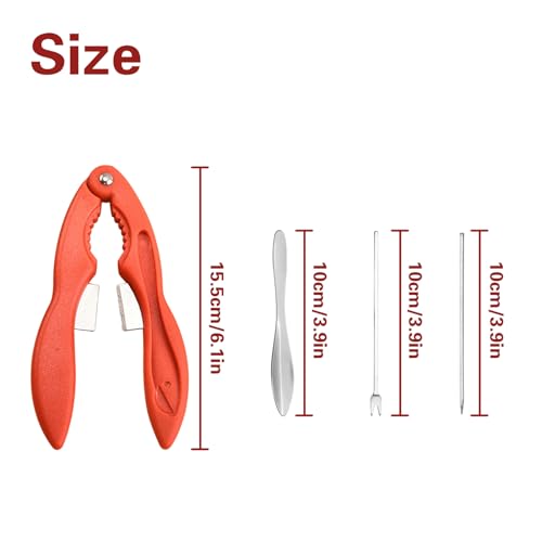 2 Sets Strumenti di Granchio Crab Leg Cracker Tool Set di Strumenti di Frutti di Mare in Acciaio Inossidabile Forma di Morsetto per Aragosta per Noci Crostacei Cosce di Granchio - immagine 5