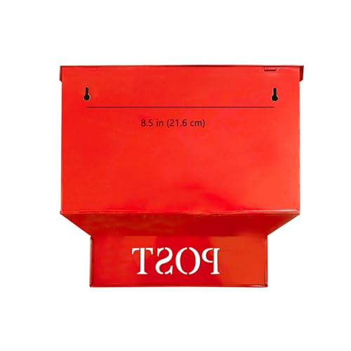 Image of NACH UH-1000RD-A Large Red Wall Mailbox, 12.7 x 11.9 x 6 inches, Waterproof, Heavy Duty, Modern Design