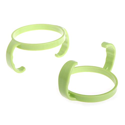 Kamonda 2pieces Baby Feeding Bottle Trainer Easy Grip Plastic Handles Holder for Comotomo Bottle Handle Green