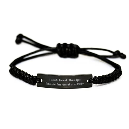 Pulsera trenzada negra ajustable para radioaficionados