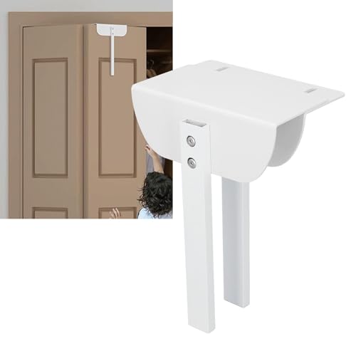 Cerradura plegable infantil de aluminio para proteger puertas dobles de armarios y despensas 8