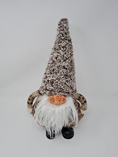 Deko Figur Wichtel Mann stehend schwer Zwerg mit Mütze, Textil braun, 40cm, Weihnachtsdeko Türstopper Weihnachtswichtel Dekofigur Winter Weihnachten Cover