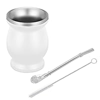 STOUCLA Mate Theebekerset, roestvrijstalen beker, met Mate rietje en