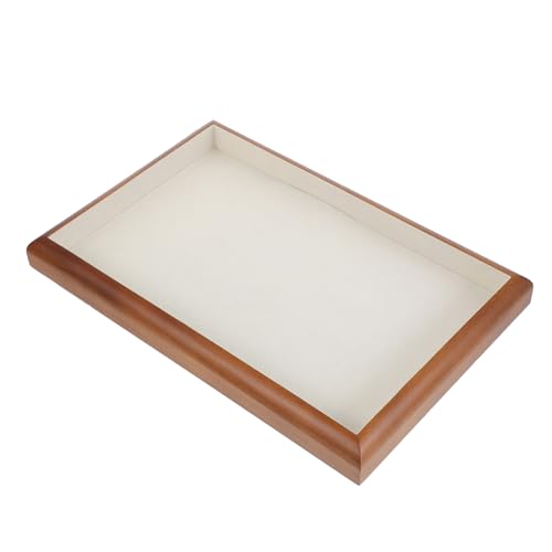 Cabilock bandeja de joyería de madera mostrar joya juguete papelera Lámina tapa joyero madera joyero de madera plato de la bandeja de la joyería organizador del cajón de la joyería franela