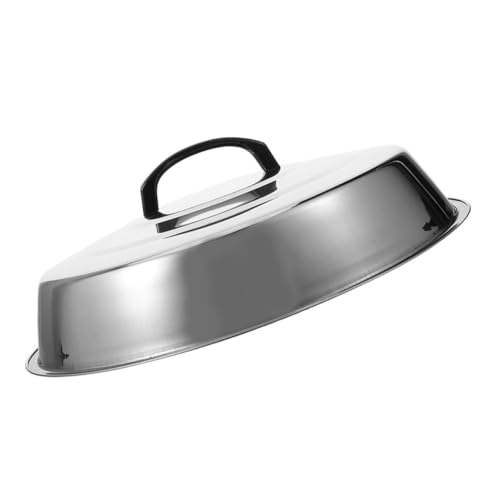 Sosoport Copertura a Cupola Per Bistecca in Acciaio 35 Cm, Coperchio Protettivo Per Alimenti Barbecue Maniglia Superiore, Copertura Anti-schizzi Per Cucina e Ristorante