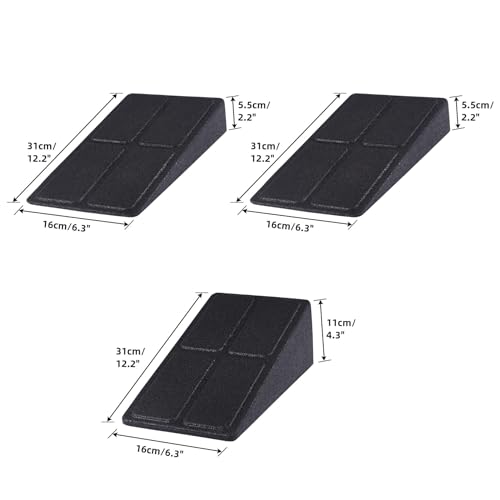 CampTeck U7259 3-Piece Multi-Angle Foam Fitness Slant Board, Squat Wedge, Squat board, Incline Board, Stretch Wedge, Calf Stretcher - Black - Image 3