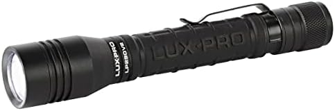 LUXPRO Bright 280 Lumen Compact Tactical LED Flashlight - Features Patented TackGrip and Aircraft-Grade Aluminium - Pocket-Sized Camping Accessories with Pocket Clip - Batteries Included - Black