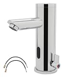 awolsrgiop Infrarot Sensor Wasserhahn Automatisch mit Infrarot Technologie, Berührungslose Armatur für Waschbecken im Bad, 15cm Erfassungsbereich, 32-131°F Temperatur, Chrom