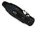 Neutrik NC3FXX-B 3-Pin XLRF Cable Connector, Black Metal Housing with Gold Contacts
