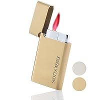 Scott & Webber Briquet Tempête 4 Jets Flammes - Briquet Chalumeau Métallique Rechargeable Jusqu'à 1300°C Avec Boîte Élégante