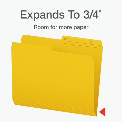 Pendaflex Colour File Folders, 1/2 Cut Tab, Letter, Yellow, 100/Box image 5