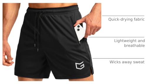 Image of G Gradual Men's Gym Workout Shorts Zipper Pockets 5 inch / 7 inch Quick Dry Breathable Runing Athletic Short for Men
